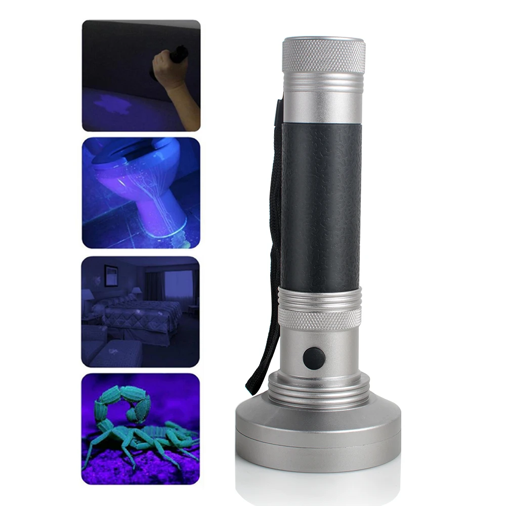 

100LED Violet Light Flashlight Grasping Tweezers Pet Urine Detection Security Searchlight