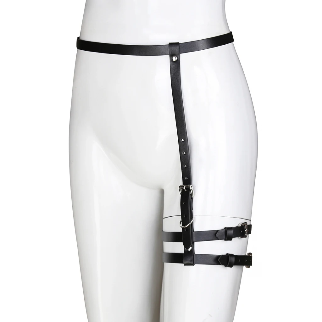 

Adjustable Waist Garter Belt PU Leather Women's Single Leg Body Harness Belt