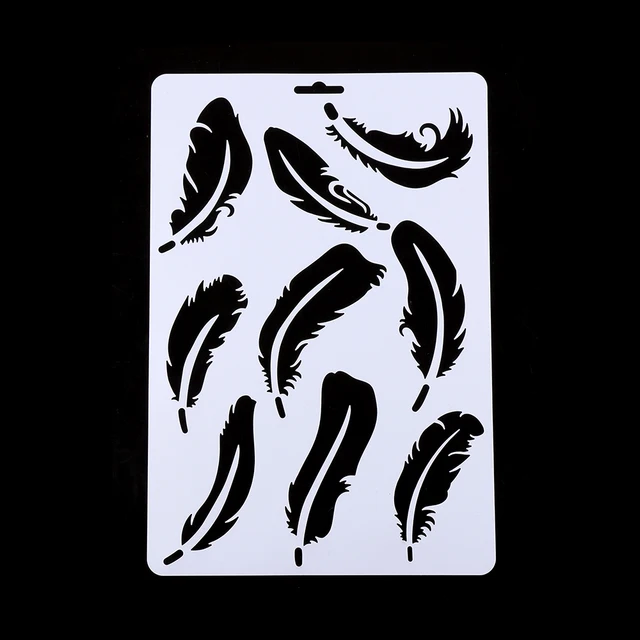1pc Feather Stencils For Walls Painting Sbooking Stamps Al Decorative Embossing Paper Cards Diy Craft Tools In From Home Garden On 1pc Feather Stencils For Walls Painting Sbooking Stamps Al Decorative Embossing Paper Cards Diy Craft Tools In From Home Garden On
