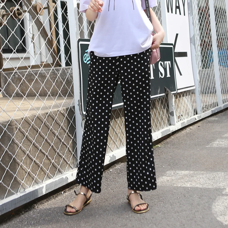 2020 Summer Maternity Polka Dot Capris Pregnant Pant Cool Fabric Pregnancy Bottom Trousers Plus Size Clothing 2020 Summer Maternity Polka Dot Capris Pregnant Pant Cool Fabric Pregnancy Bottom Trousers Plus Size Clothing