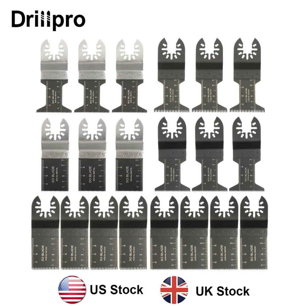 Drillpro 20 шт. многоинструментальная пила осциллирующая мульти инструмент режущие