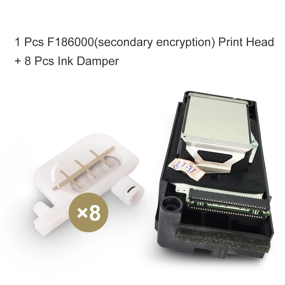OYfame F186000 F186010 Printhead For Epson R1800 R2000 R2400 With Free Ink Damper DX5 ECOSolvent Print Head Secondary Encryption |