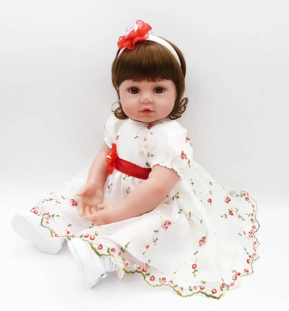 

Reborn baby girl doll soft vinyl silicone dolls gift toys for child 22"55cm Bebes reborn toddler princess doll reborn
