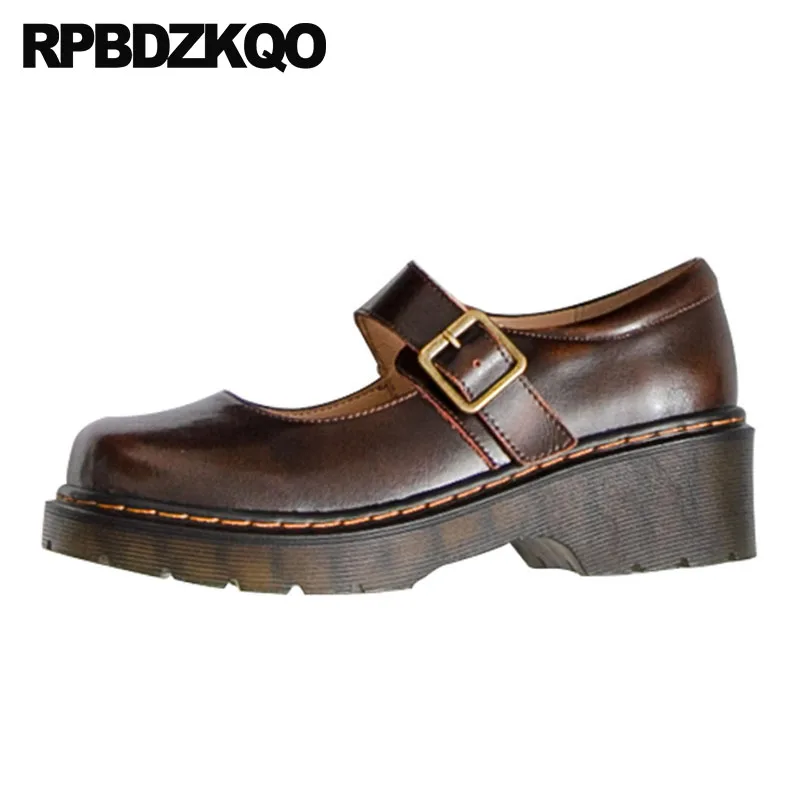 platform mary janes brown