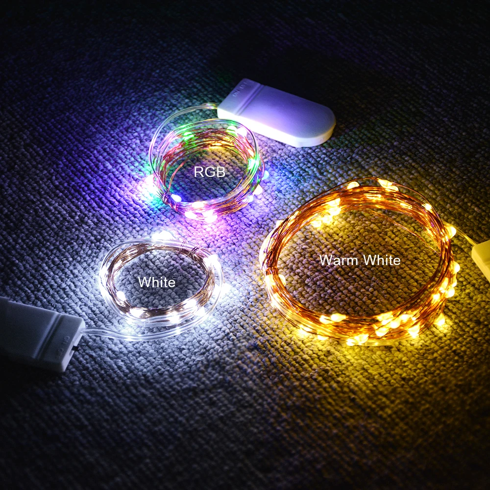 

2M or 5M Waterproof Copper String LED Night lights CR2023 Battery Powered led Strip lamp Bedroom Decoration lighting