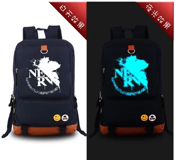 

2017 Neon Genesis Evangelion EVA maple leaves Luminous printing Laptop backpacks school Bags for Teenagers Men Women Rucksack
