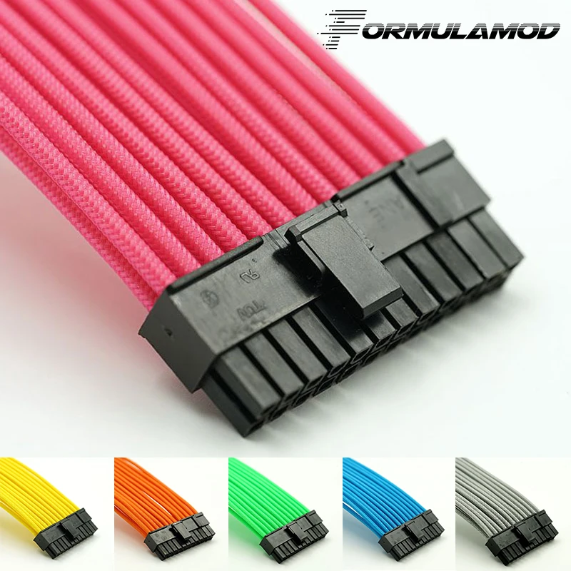 

FormulaMod Fm-ATX24P-B, ATX 24Pin Motherboard Power Extension Cables, 18AWG 24Pin Multicolor Matching Extension Cables