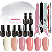 MIZHSE маникюрный набор для ногтей Гель-лак набор маникюрного геля для Лаковая основа и топовое покрытие с Сушилка для ногтей ногти с uv-фильтром инструменты