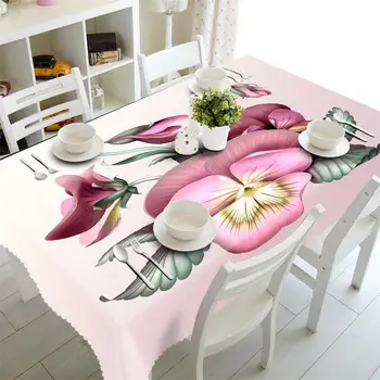 

Flowers Pattern 3D Tablecloth Polyester Dustproof Table cloth Christmas Dinner Decoration Table Cover