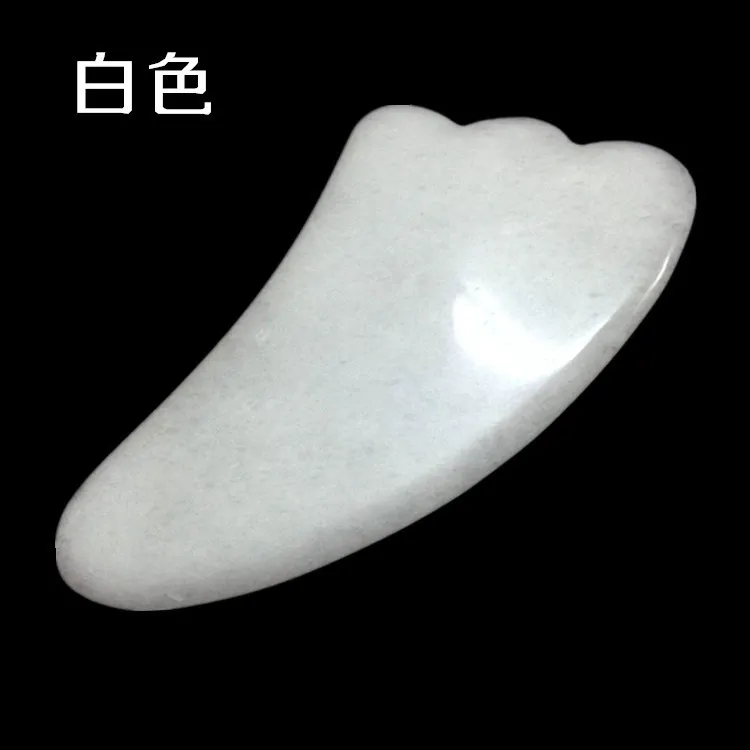 1 шт. Gua Sha доска Нефритовый камень для тела лицевая пластина для выскабливания глаз акупунктурный массаж Релаксация забота о здоровье - Цвет: white
