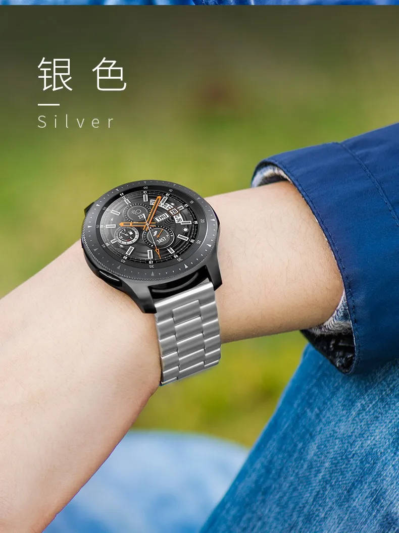 HOCO серебряный черный браслет из нержавеющей стали для samsung Galaxy Watch 46 мм SM-R800 браслет в Ретал посылка