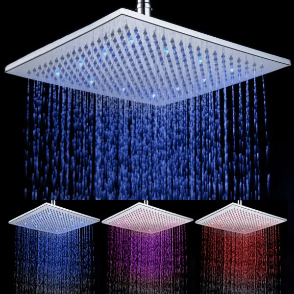 free shipping high grade 10 inch 12 led light brass square led rainfall