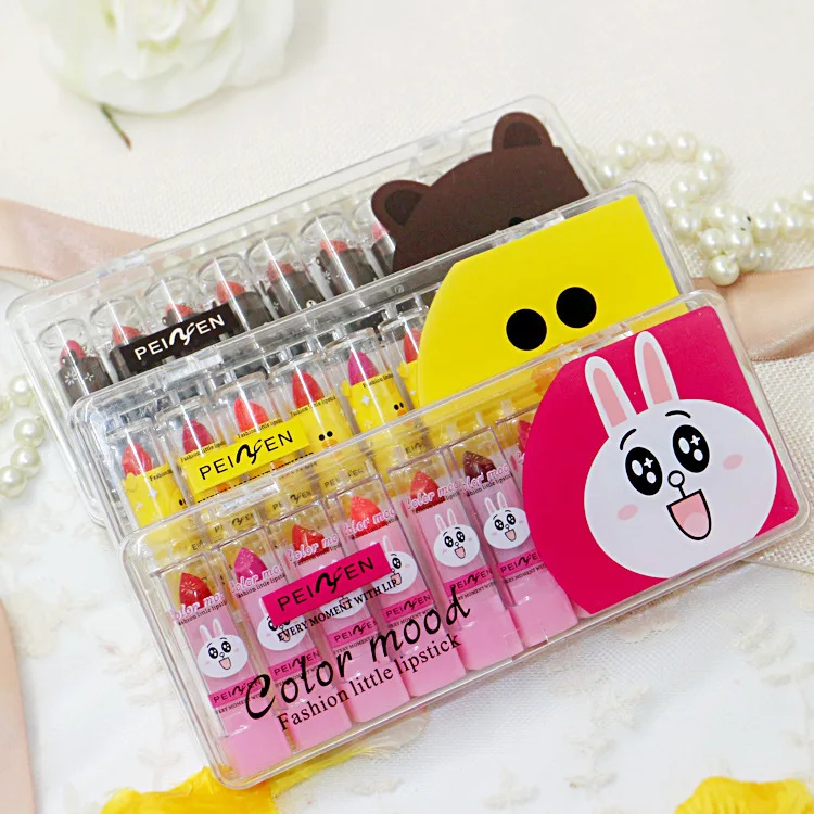 

10 Pcs/Lot Sample Size Cute Lipstick Yellow Brown Pink Package Lipstick Lipgloss Moisturizer Lasting 10 Colors Matte Lipstick