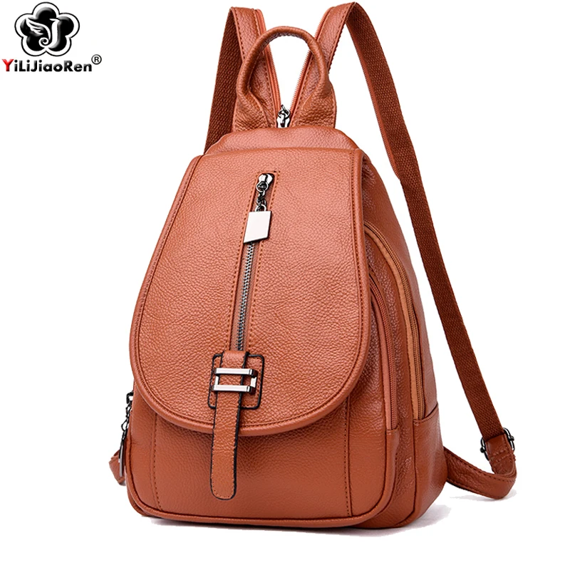 

Fashion Women Leather Backpack Large Capacity Backpacks Travel Bags Shoulder Bag Female School Backpack Teenager Girls Sac A Dos