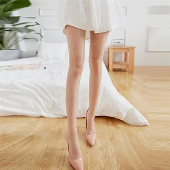 

MAXIORILL Women's Sexy High Waist Tight Sparkle Rhinestone Stockings Dropshipping medias de mujer Y*