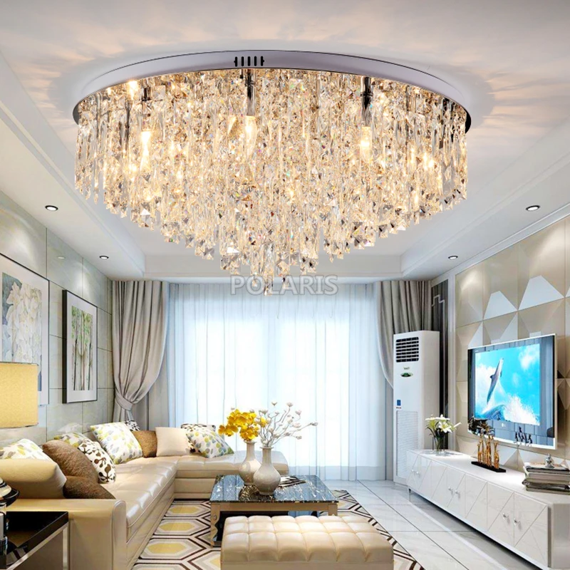Современные хрустальные люстры светильник ing Flush Mount для гостиной столовой