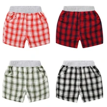 2-6T летние детские Шорты хлопковые детские брюки повседневные штаны клетчатые шорты для мальчиков детские летние модные штаны одежда для малышей