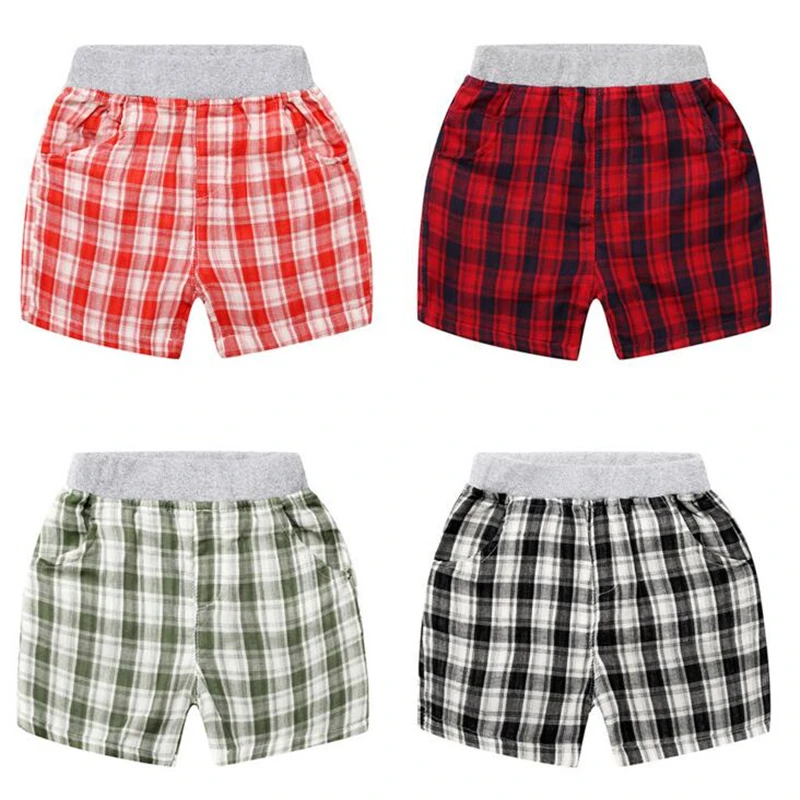 

2-6T Summer Kids Shorts Cotton Baby Trousers Casual Pants Boys Plaid Shorts Children's Summer Fashion Pants Baby Clothing