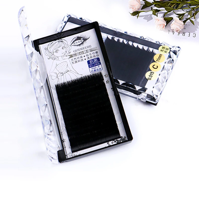 

0.015mm individual eyelash extension soft russian volume eyelash extensions dense and unfeeling flowering womens mink eye lashes