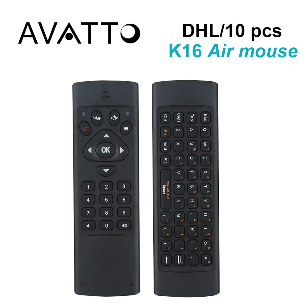  [AVATTO] 10pcs/DHL K16 Hebrew/English 2.4G Wireless Mini Keyboard IR Learning Air Mouse for Smart TV,PC,PS3, pad,Android Box 