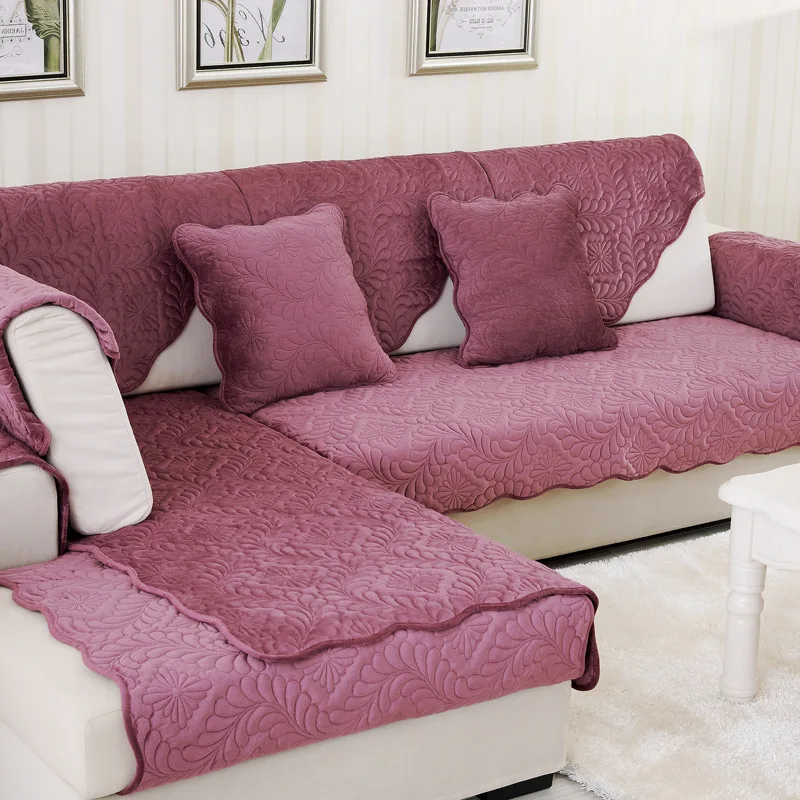 3D حجر نمط غطاء أريكة منشفة الغلاف أفخم النسيج سميكة أريكة الحديثة عدم الانزلاق أريكة غطاء أريكة الزاوية منشفة الحصير 1 قطعة