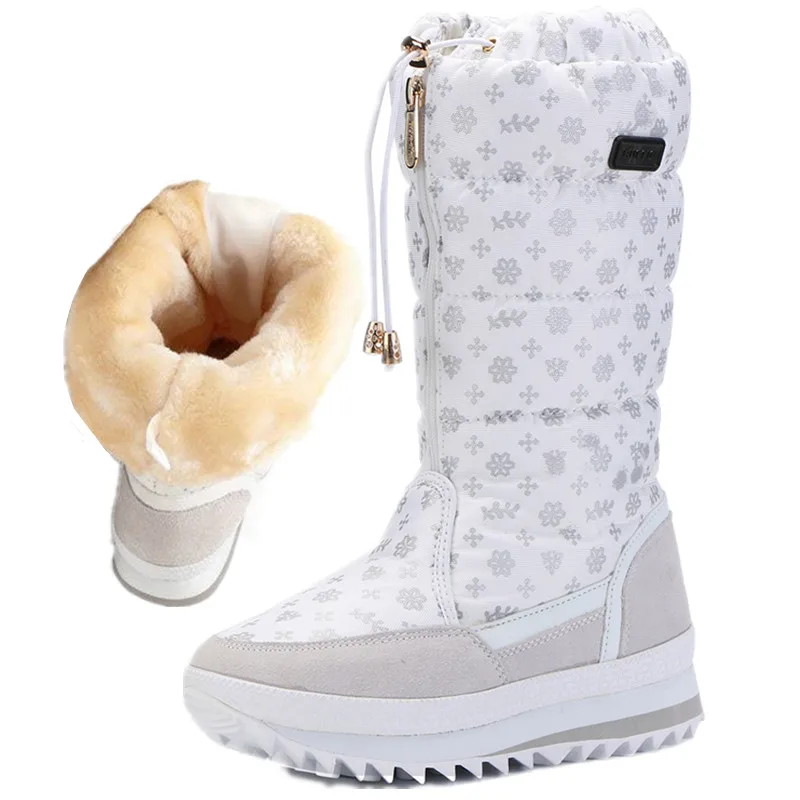 

MEMUNIA 2020 Fashion Snow boots thick bottom waterproof platform shoes winter boots fur inside mid calf half boots women