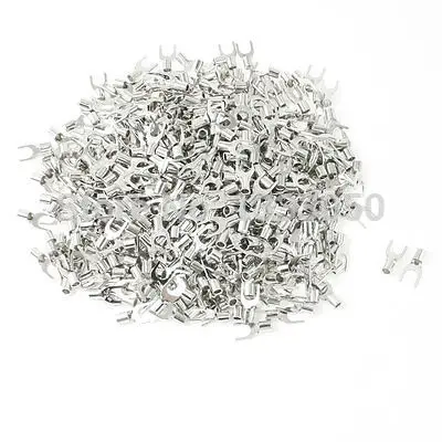 

500 Pcs SNB5.5-6 AWG 12-10 Wire Connector Non Insulated Fork Terminals