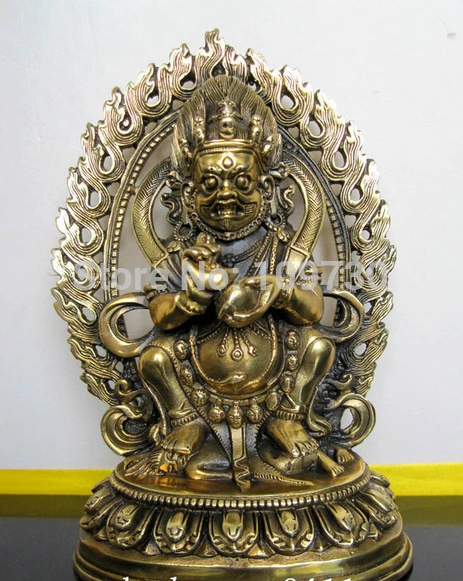 

H 15cm Tibet Buddhism MAHAKALA Bronze buddha Statue