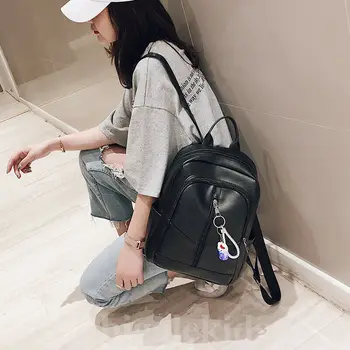 

Women’s Solid Waterproof Genuine Leather Backpack Anti-Theft School Travel Shoulder Large Capacity Bag Travel Outdoor Backpack