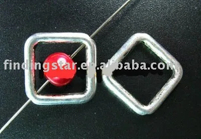 

FREE SHIPPING 60PCS Tibetan Silver Color square bead frame A5155