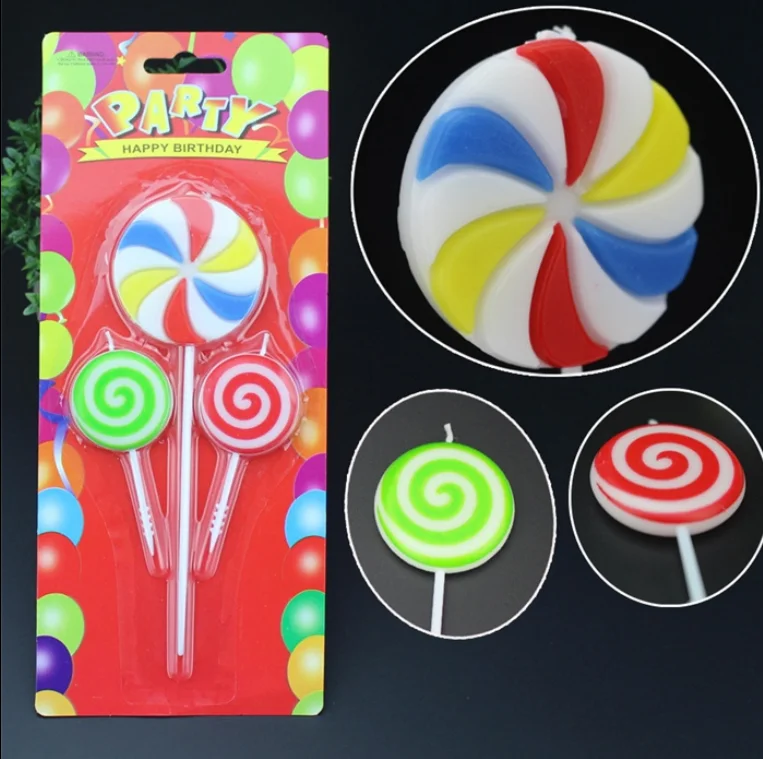 

1 set Colorful Realistic Candy Western-style Food Baking A Cake Decoration Lollipop Birthday Candles Birthday Party Supplies