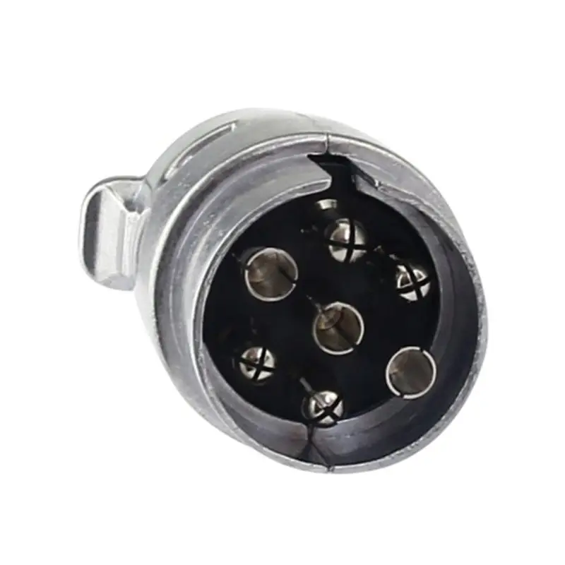 7 Pin Aluminium Alloy Plug Trailer Truck Towing Electrics 12V Connector EU Plug Electronics Accessories trailer socket trailer plug socket trailer plug
