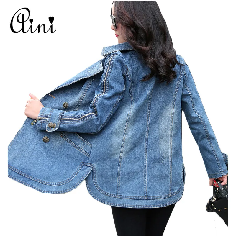 New 2017 Autumn Women Denim Jackets Vintage Bomber Coat