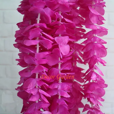 30 шт. 100 см искусственная Гортензия Орхидея Глициния Цветок Струны для DIY моделирования свадебная АРКА квадратная ротанговая настенная корзина - Цвет: Rose Red