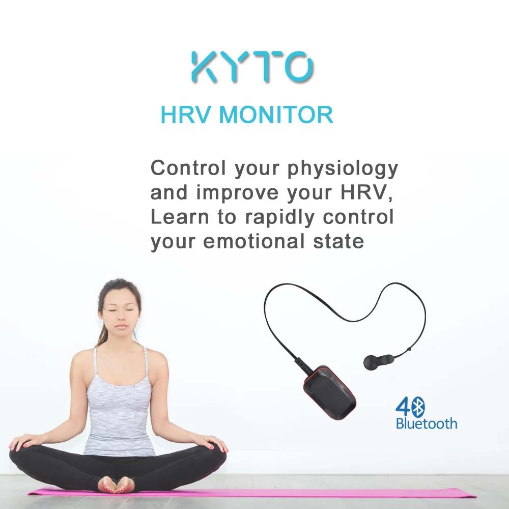 Монитор сердечного ритма KYTO Bluetooth HRV с зажимом для ушей или инфракрасным датчиком