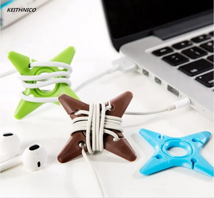 10Pcs New Darts Star Cable Winder Earphone Organizer Wrap Headphone