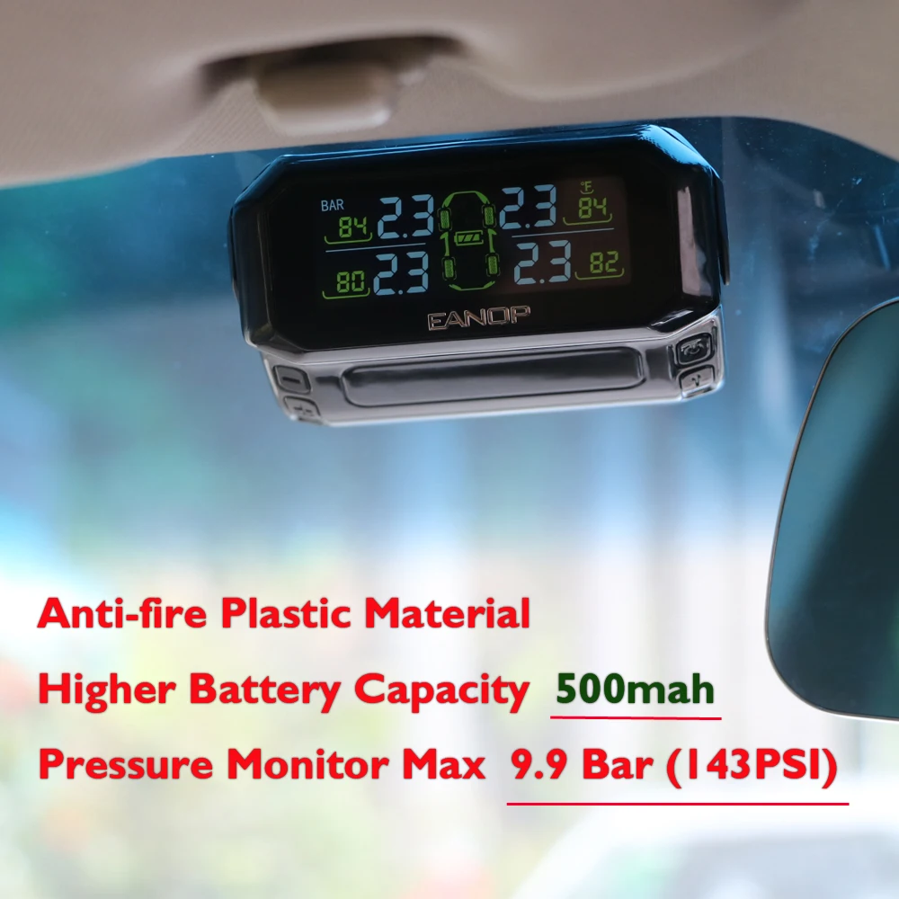  EANOP Smart TPMS USB Sistema de Monitoreo de presión de neumáticos con energía Solar alarma inalámb
