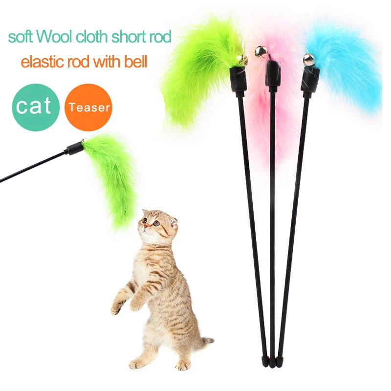 NEW Top Quality Pet Cat Toy Cute Design Bird Feather Teaser Wand