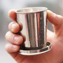 Из нержавеющей стали Портативный мини открытый большой емкости практичная лаконичная Повседневная Складная чашка