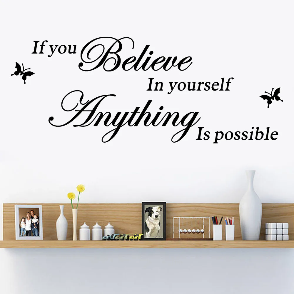 

Believe In Yourself Alphabet Phrase Wall Stickers Removable Self-adhensive Art Vinyl Mural Home Room Decor Wall Stickers