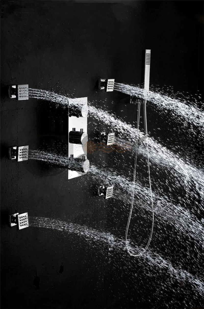 Ванная комната Высокое качество автоматический термостат управление функция душевой набор с 20 дюймов спрей и дождь функция душевая головка