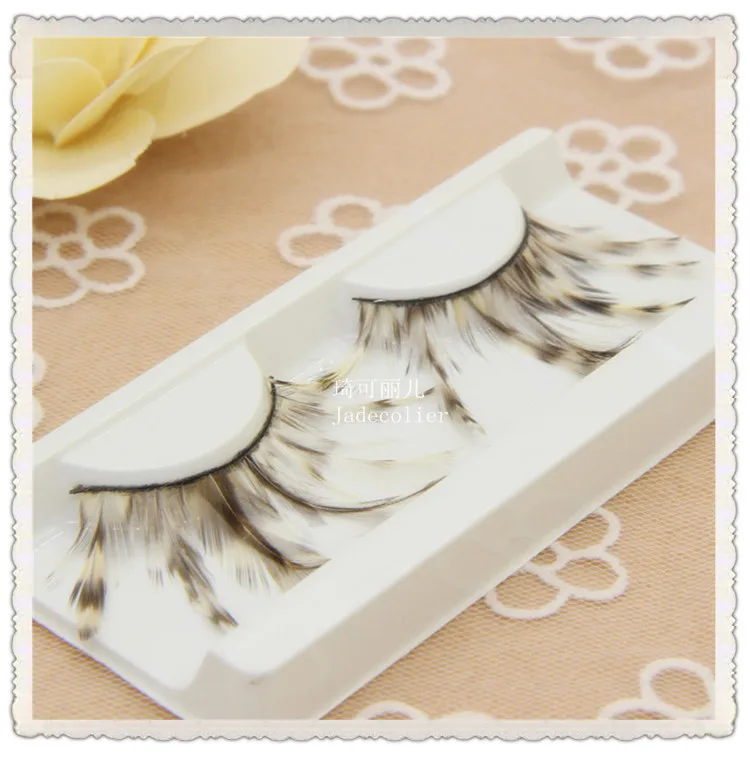 

1 pair natural feather eyelash extension fashion Leopard grain design exaggerated Stage performance/cosplay makeup eyelash