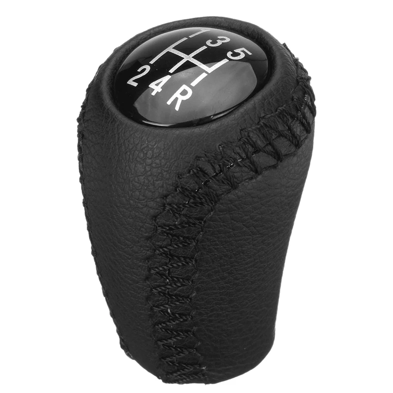 

5-Speed Pu Leather Gear Shift Knob Head Shifter Black For Mazda 3 5 6