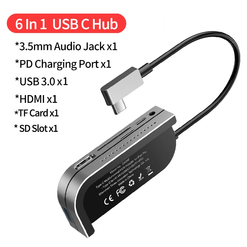 USB C концентратор Baseus для iPad Pro 12,9 11 type C концентратор для HDMI USB 3,0 PD порт 3,5 мм разъем USB-C usb-хаб адаптер для MacBook Pro - Цвет: 6 In 1 USB C Hub