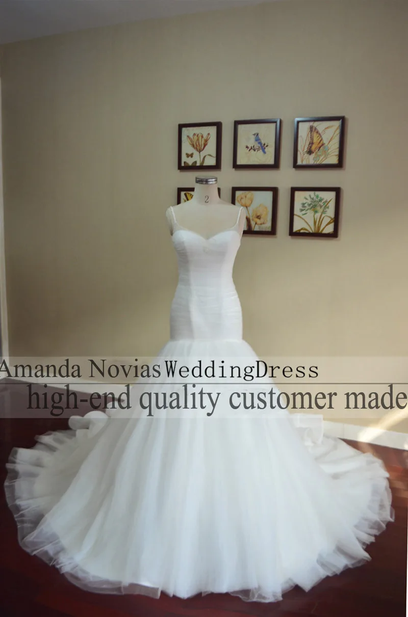 Аманда Novias реальные фотографии сексуальная спинки Русалка свадебное платье