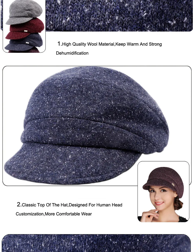 FS, женский берет из французского войлока, плоская шапка, Осень-зима, Женская винтажная шапка, s Fedora Chapeu Feminino Boina Mujer Invierno