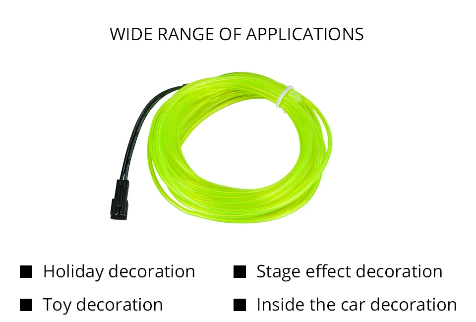 LED Cold light line Car Decorative light Ambient Light auto backlight Fluorescence R G B Yellow White ICE BLUE Pink Purple 5V (2)
