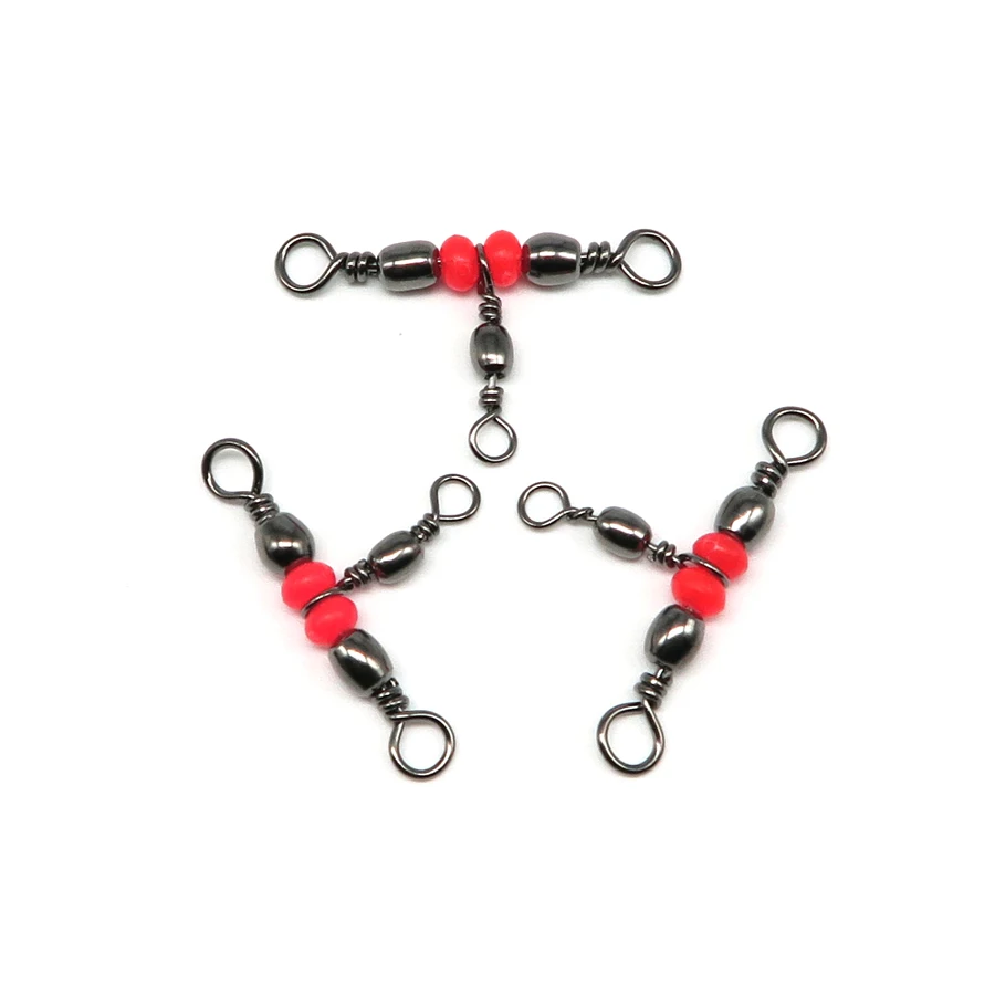 

Minfishing 10pcs ~ 25Pcs/lot Fishing Connector Rolling swivel 3 Way Barrel Swivel Fishing Accessories for Carp Fishing