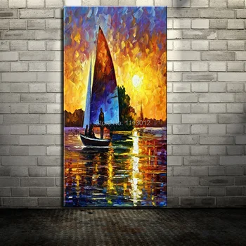 

Frameless Hand Painted Modern Abstract Knife Sailing Oil Painting On Canvas Wall Art Pictures Sets For Living Room Home Decor