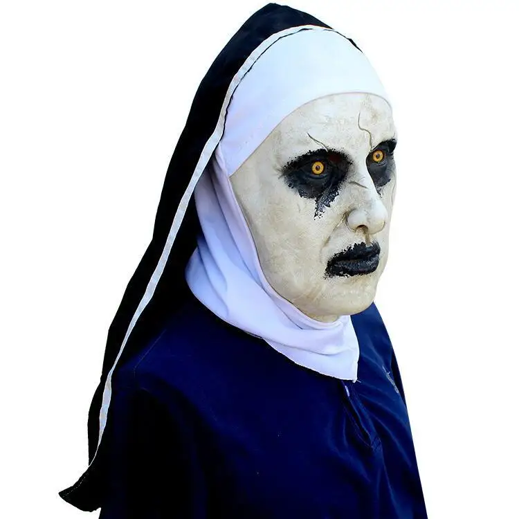

Halloween Ghost Festival Horror Movies Calligraphy 2 Nuns Masks Scary Female Ghost Mask Dance Party Mask